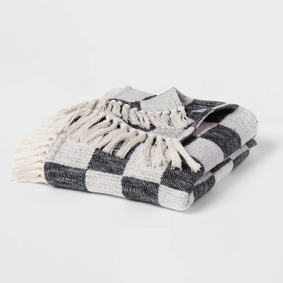60"x80" Woven Cotton Checkered Bed Throw - Threshold™ | Target