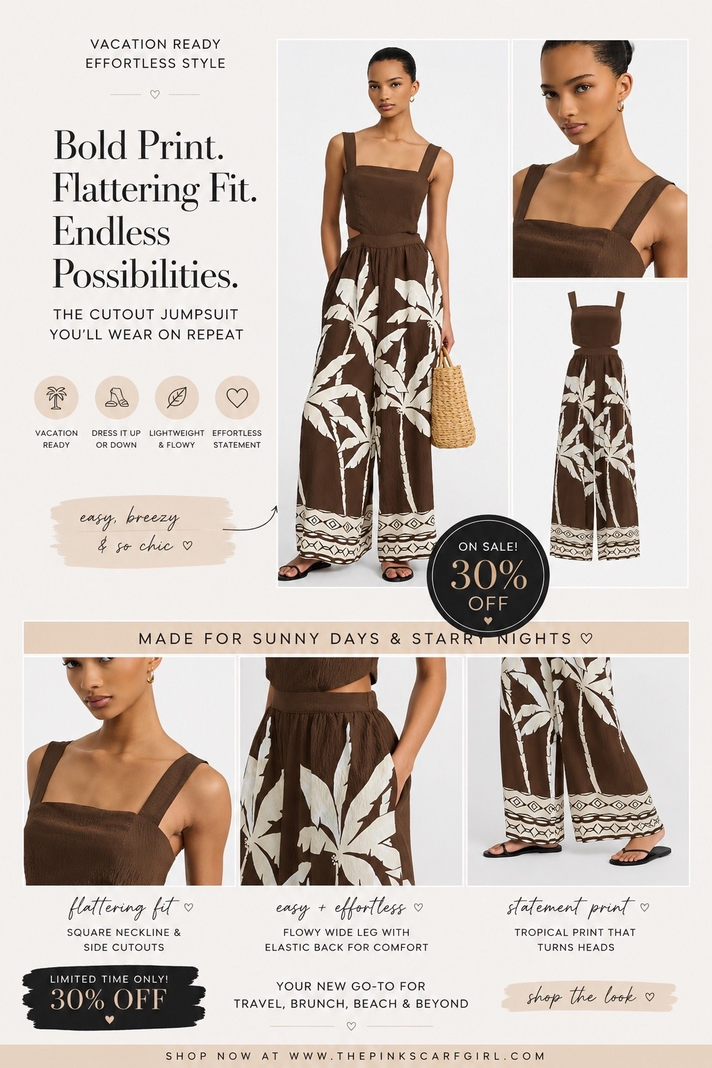The tropical print, flattering cutouts, flowy wide leg fit… this is the kind of piece that makes you look instantly put together with minimal effort. Just add sandals + a woven bag and you’re done.
And yes — it’s currently 30% off ✨#LTKsale

#LTKTravel #LTKootd
