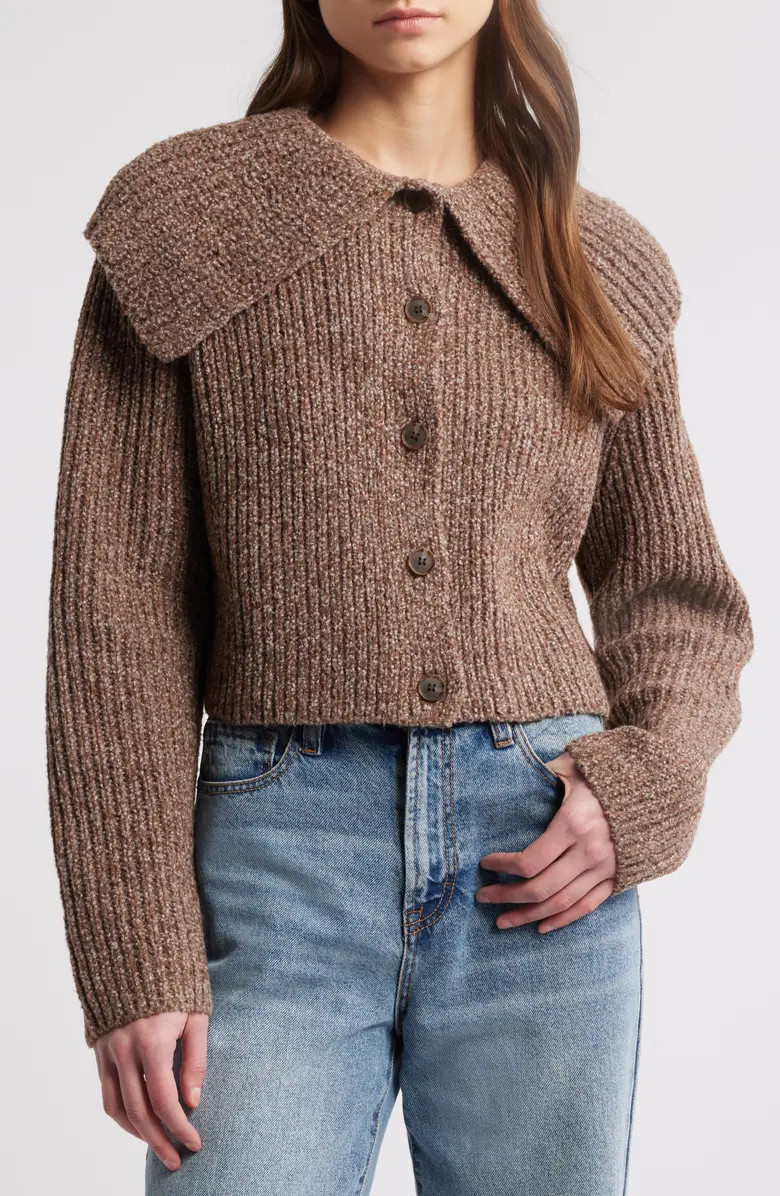 Marled Oversize Collar Cardigan | Nordstrom