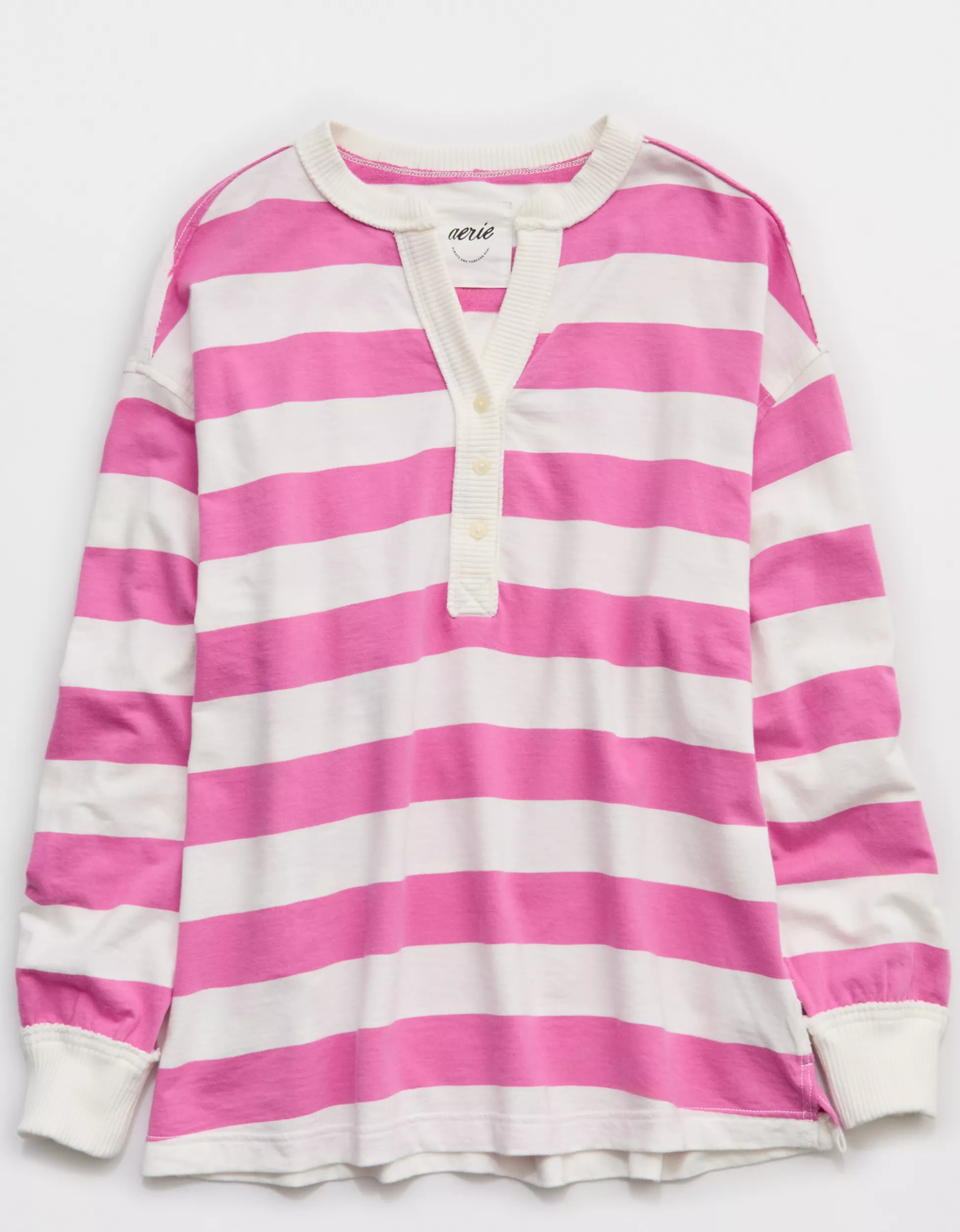 Aerie Poolside Terry Henley Sweatshirt | Aerie