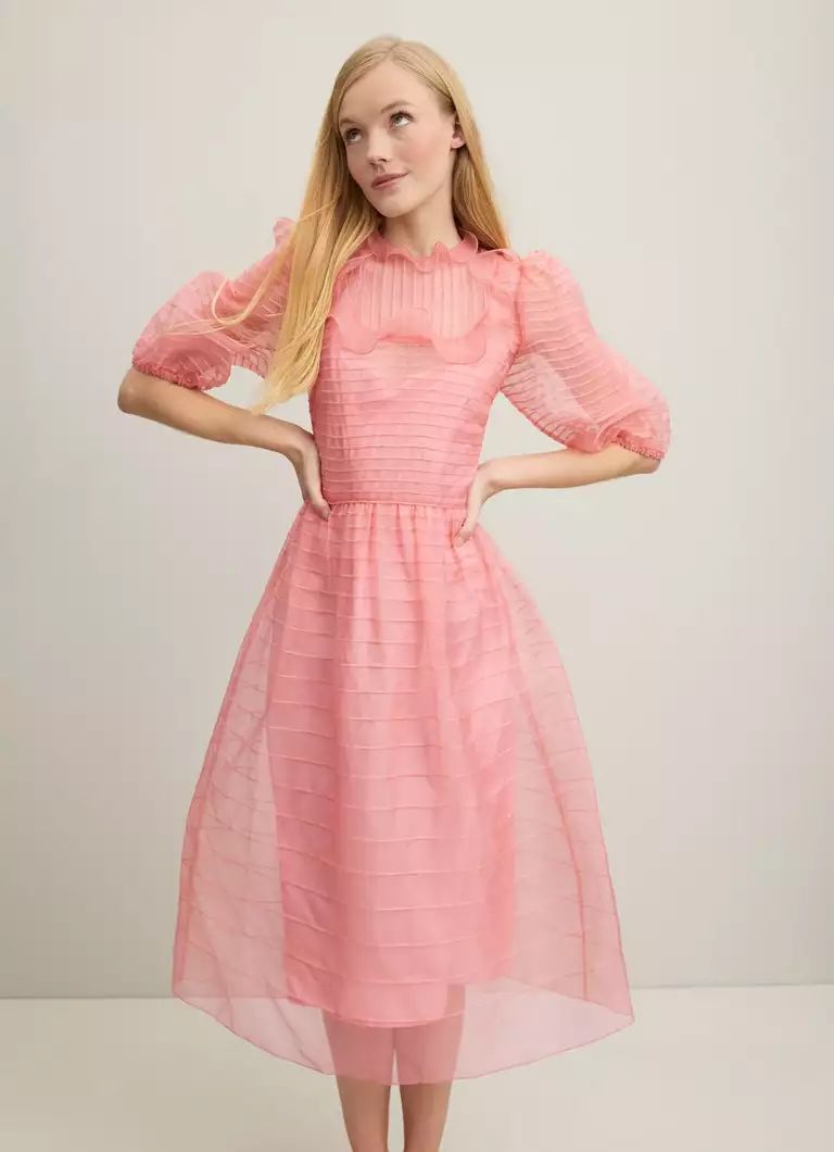 Maddie Pink Silk Organza Dress | L.K. Bennett (UK)