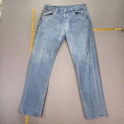 VTG Levis 501 Jeans Mens Light Wash Blue Straight Button Fly USA Fits 30x30 | eBay US