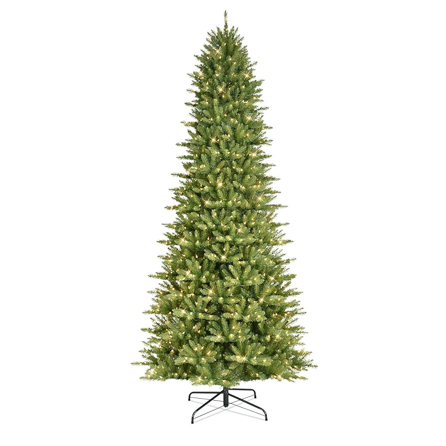 Puleo International 9 Foot Pre-Lit Slim Fraser Fir Artificial Christmas Tree with 800 UL Listed C... | Amazon (US)