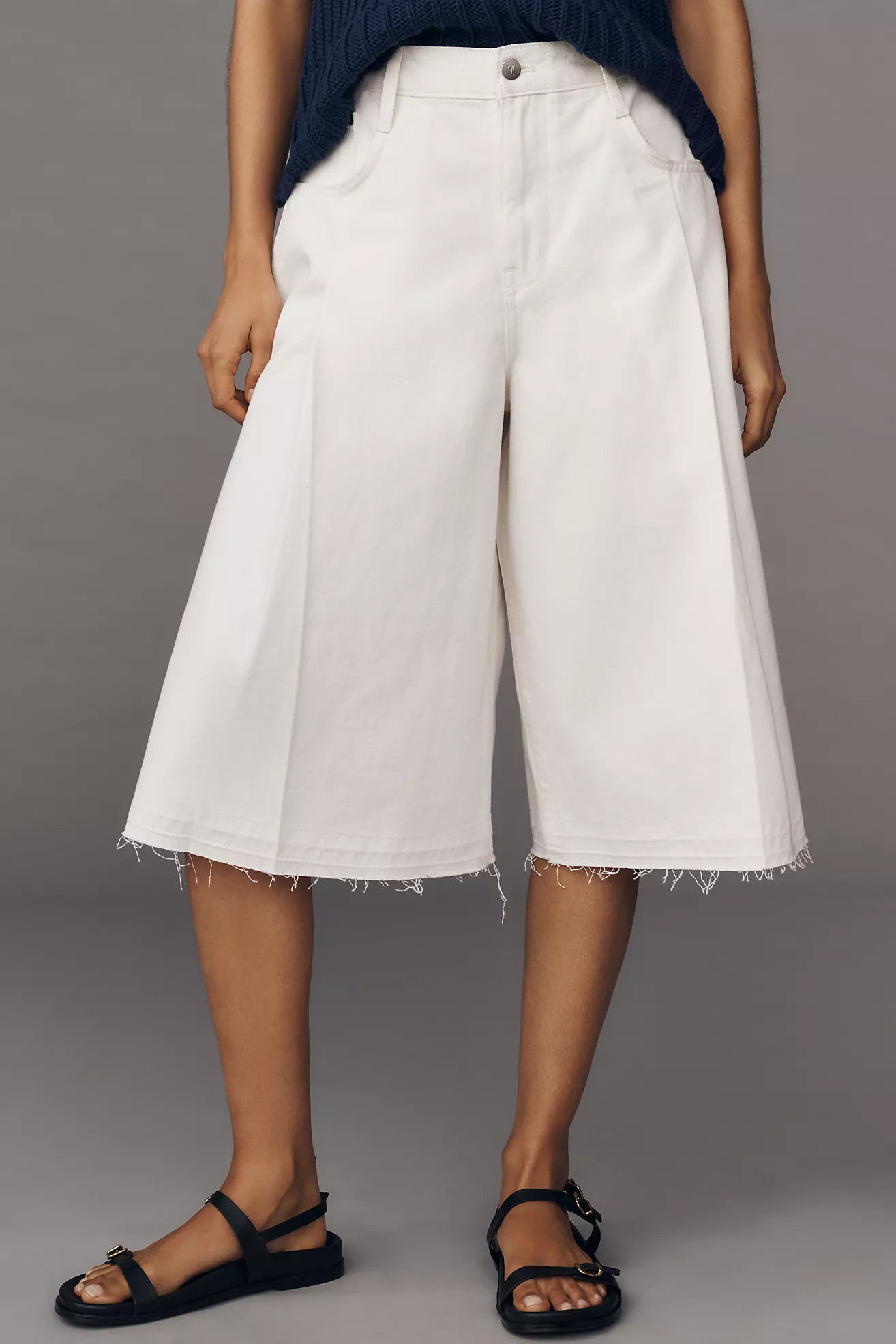 Pilcro Pleated Culotte High-Rise Culotte Jeans | Anthropologie (US)