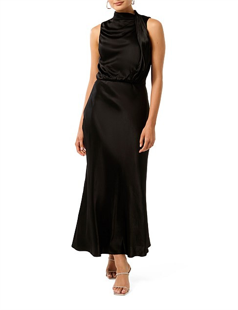 Forever New Sienna High Neck Satin Maxi Dress | David Jones | David Jones (Australia & New Zealand)