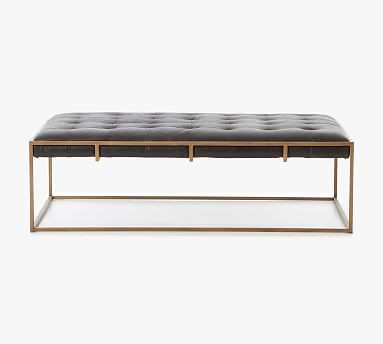 Ford 50" Leather Coffee Table | Pottery Barn (US)