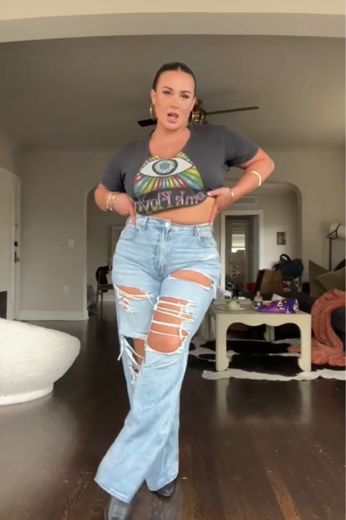 These are the best baggy pants I’ve ever tried on! Size 16 from American eagle. Band tee is old old so I added a few similar. These are very very similar shoes, almost identical! 

#LTKunder100 #LTKcurves #LTKFind