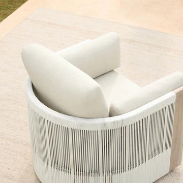 Clover Acacia Wood Rope Outdoor Swivel Chair | Patio Seating | Chita