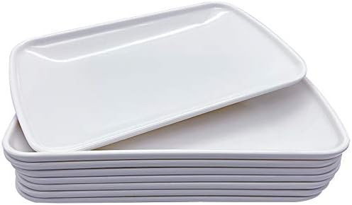 HOMEREFROM 8-Pcs 9.5-inch Rectangular Melamine Dessert/Salad Dishes, Ultralight Durable Plates fo... | Amazon (US)