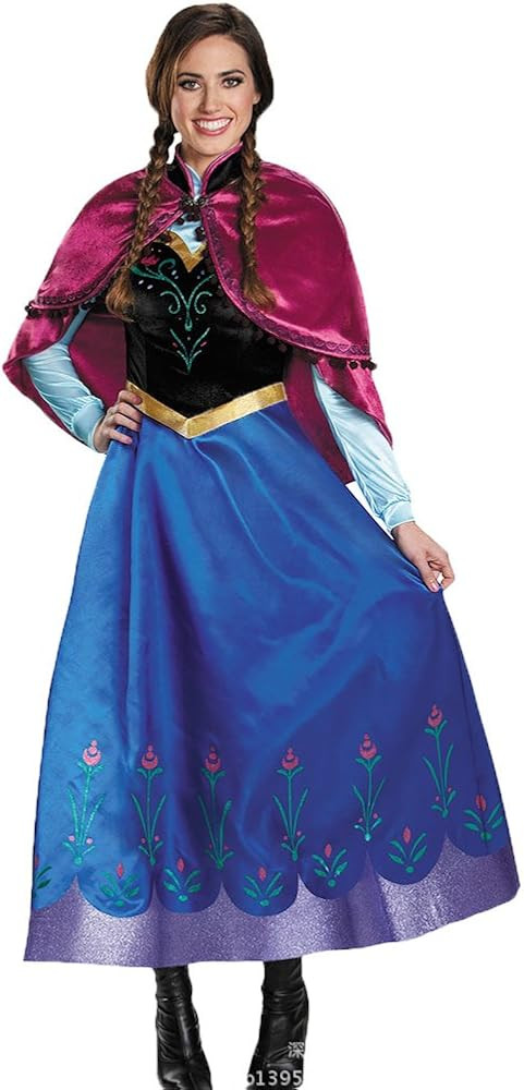 Cosplay Princess Dress Cape Masquerade Halloween Outfit Blue Cosplay Dress 2pcs | Amazon (US)