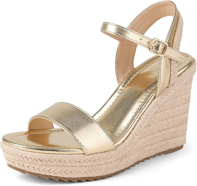 mikarka Women's Espadrille Wedge Sandals: Ankle Strap Platform Open Toe Wedges - Stylish High Hee... | Amazon (US)