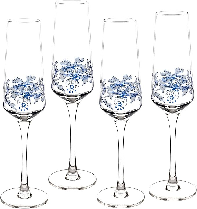 Blue Italian Champagne Flutes Set of 4 | Amazon (US)