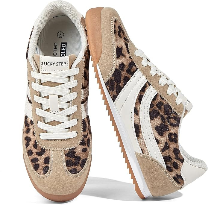 LUCKY STEP Women's Fashion Sneakers Thin Sole Lace up Tennis Shoes Lightweight Walking Running Gy... | Amazon (US)