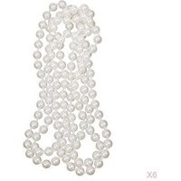 6x Long White Pearls Necklace Flapper Girl Ball Fancy Dress Costume Decor | Miravia ES