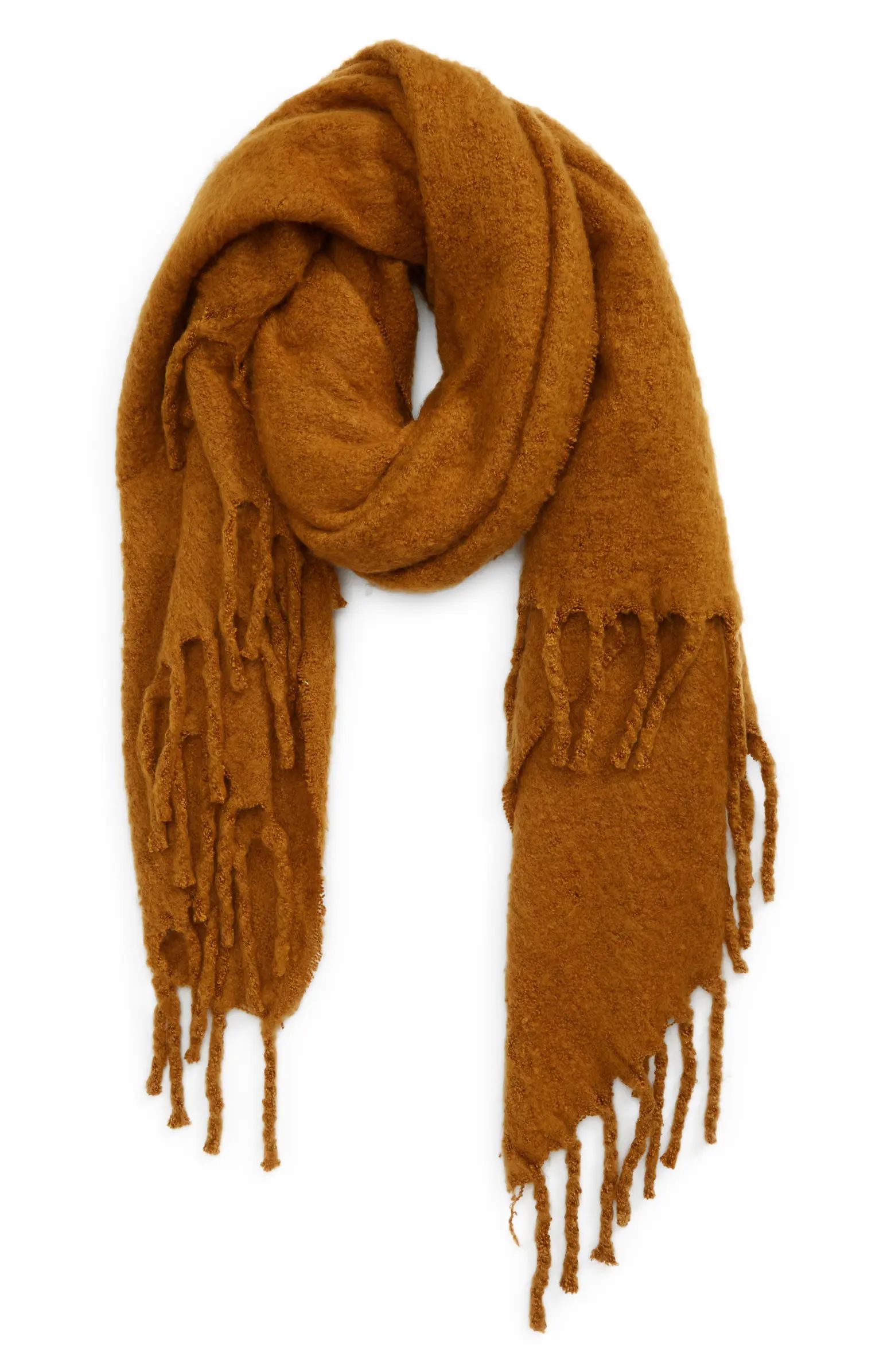 Madewell Textured Solid Contrast Fringe Scarf | Nordstrom | Nordstrom