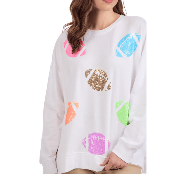 Game Day Sparkle One Size Sweatshirt | Mud Pie