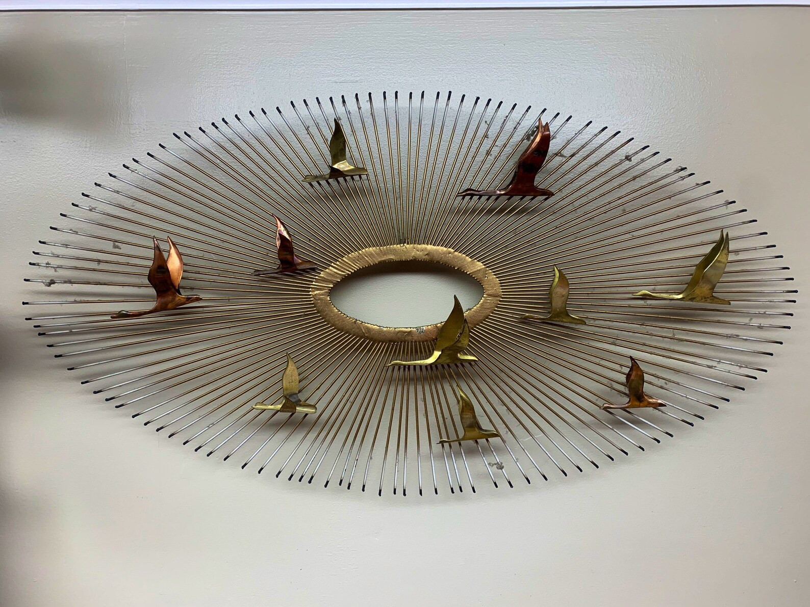 Birds in flight sunburst brass wall sculpture | Etsy | Etsy (US)