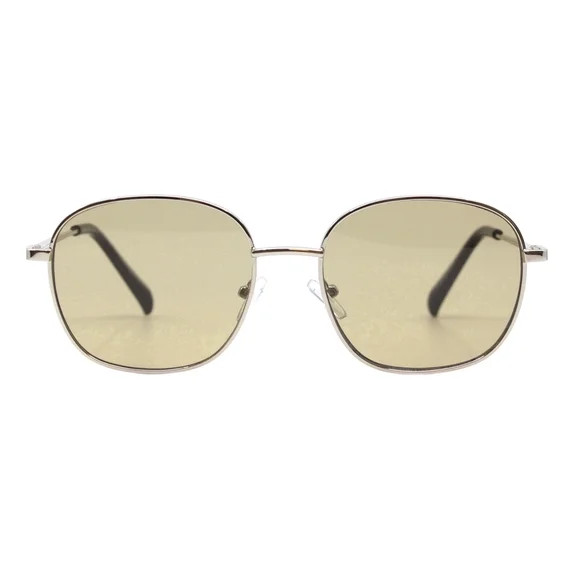 Soft Square Sunglasses Unisex Thin Lightweight Metal Frame UV400 Silver, Beige | Walmart (US)