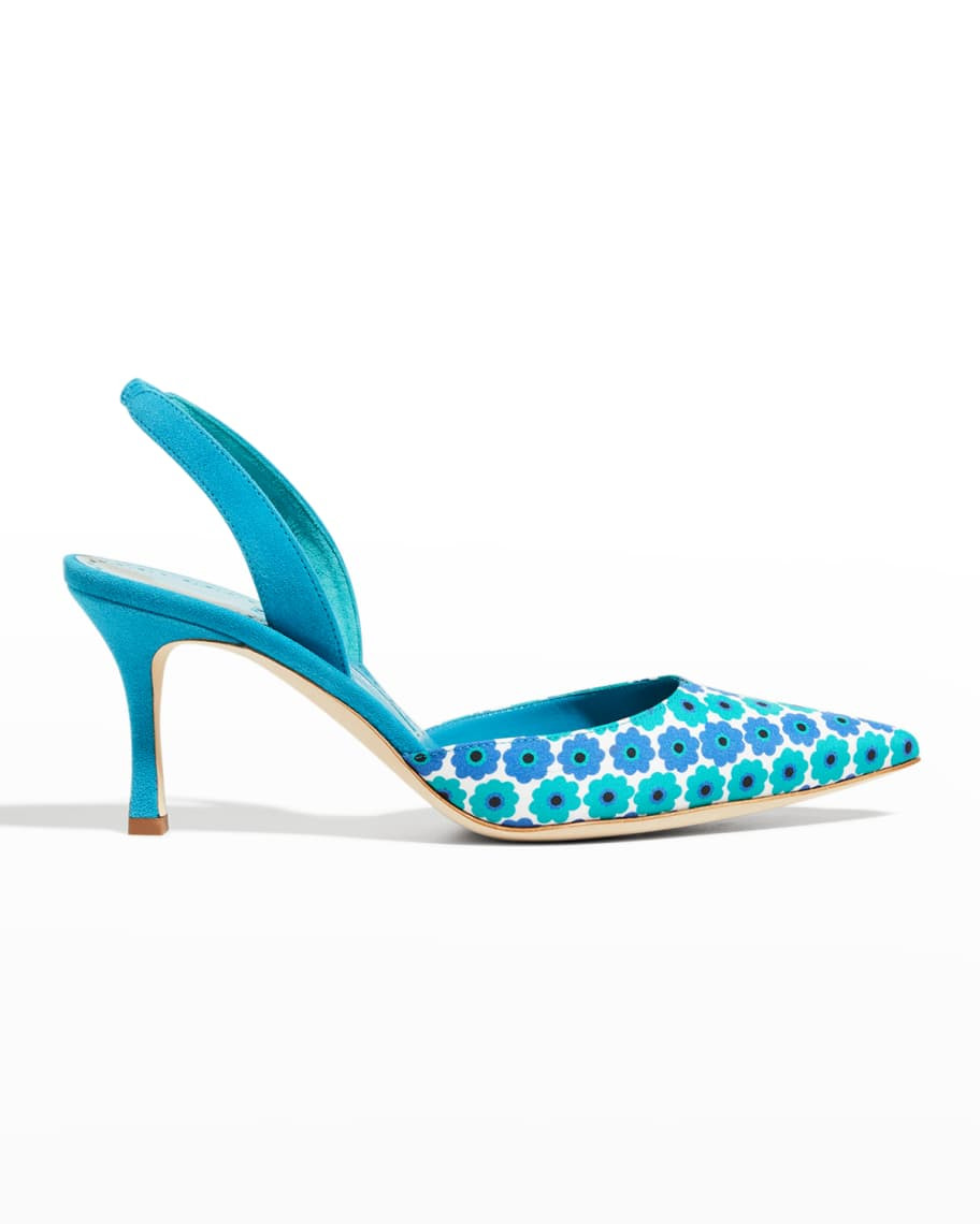 Manolo Blahnik Carolyne Kitten-Heel Halter Pumps | Neiman Marcus