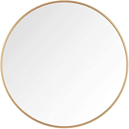 USHOWER 36 Inch Gold Round Wall Mirror, Metal Frame Decor Mirror for Bathroom, Entryway, Vanity, and | Amazon (US)