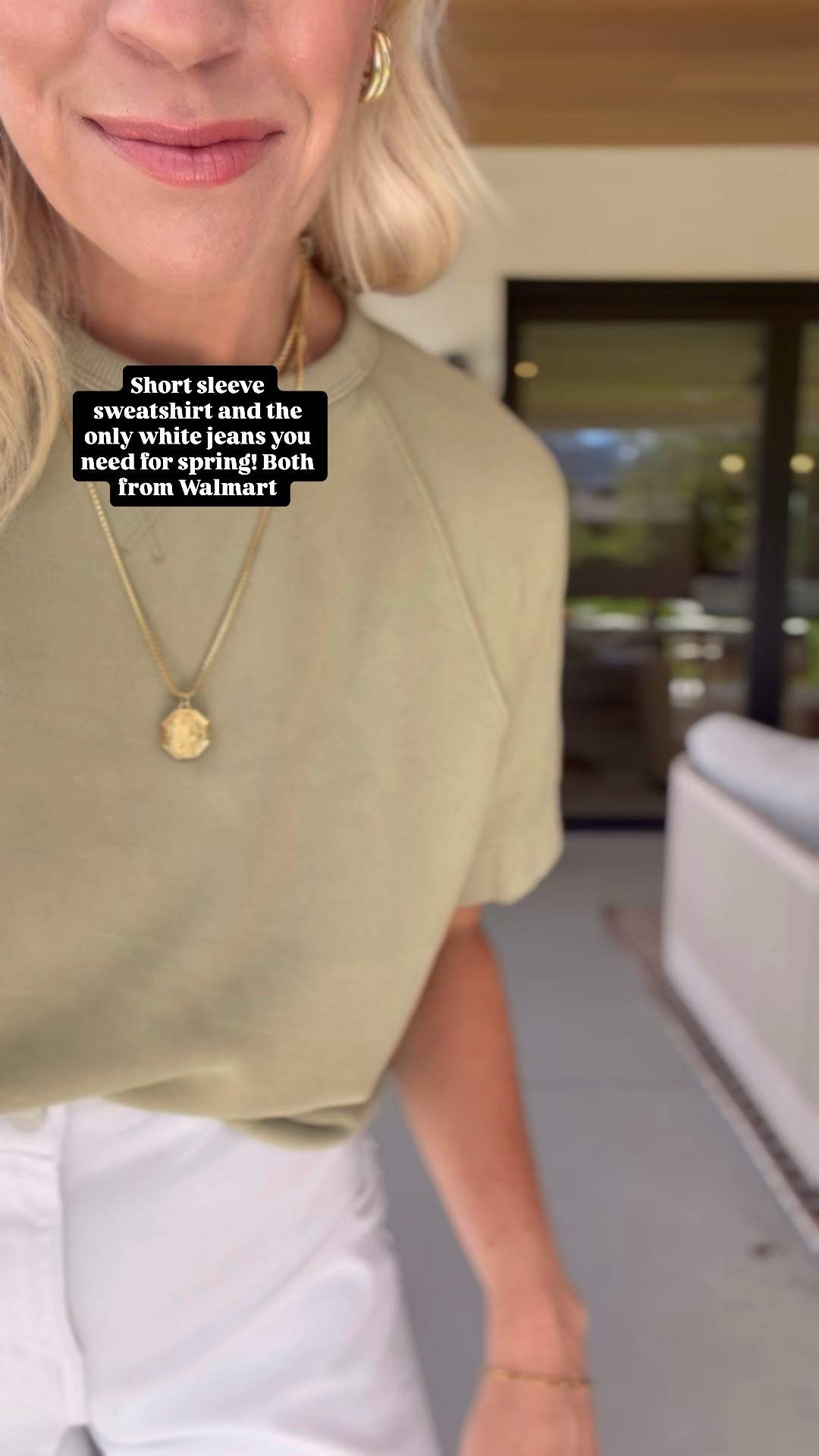 I’m wearing a 2 in the jeans and a medium top!