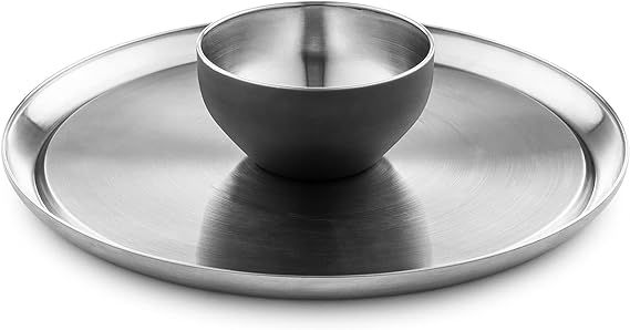 Colleta Home Chip and Dip Serving Set - Stainless Steel Appetizer Tray w/Shrimp Cocktail Dish & 1... | Amazon (US)