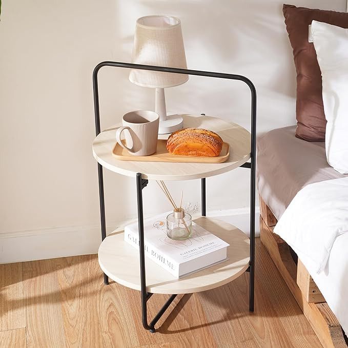 Mijas 2-Tier Side Table, Round End Table, A Stylish and Functional Addition for Home & Office, Pe... | Amazon (US)