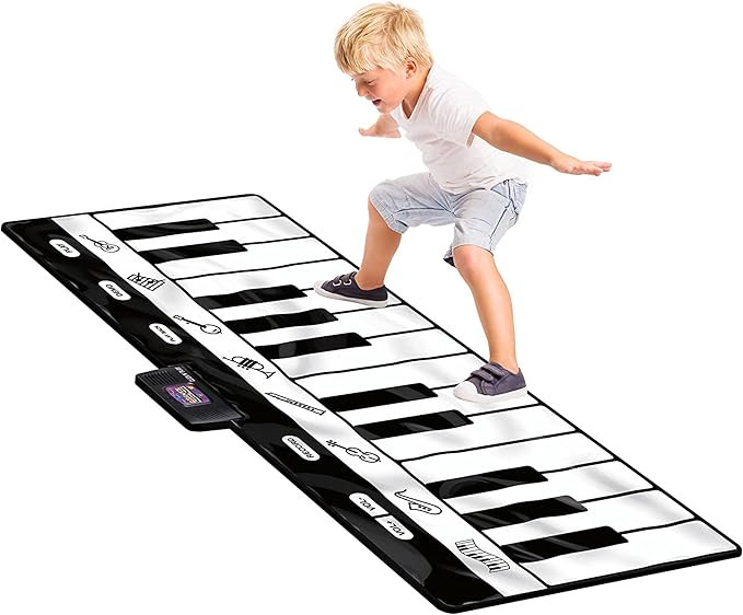 Click N' Play Mat with 24 Keys, 4 Unique Play Modes, 8 Musical Instrument Sounds | Music Mat Keyb... | Amazon (US)