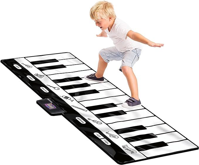 Click N' Play Mat with 24 Keys, 4 Unique Play Modes, 8 Musical Instrument Sounds | Music Mat Keyb... | Amazon (US)