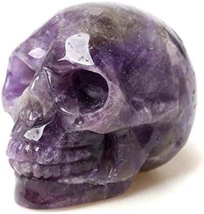 Natural Amethyst Carved Realistic Crystal Skull Sculpture Healing Energy Reiki Gemstone Collectib... | Amazon (US)