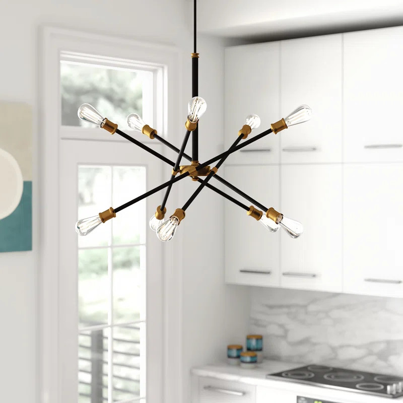 Everett 10 - Light Sputnik Modern Linear Chandelier | Wayfair North America