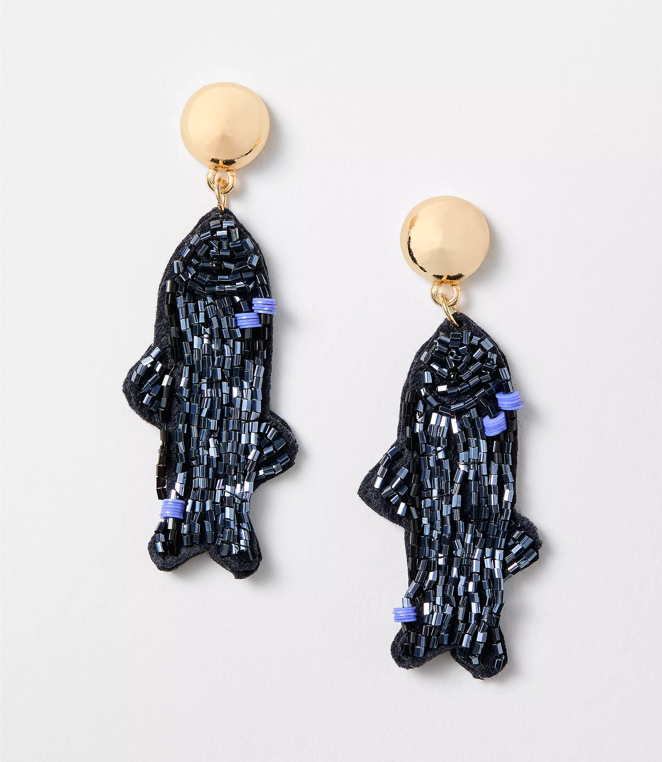 Fish Beaded Statement Earrings | LOFT