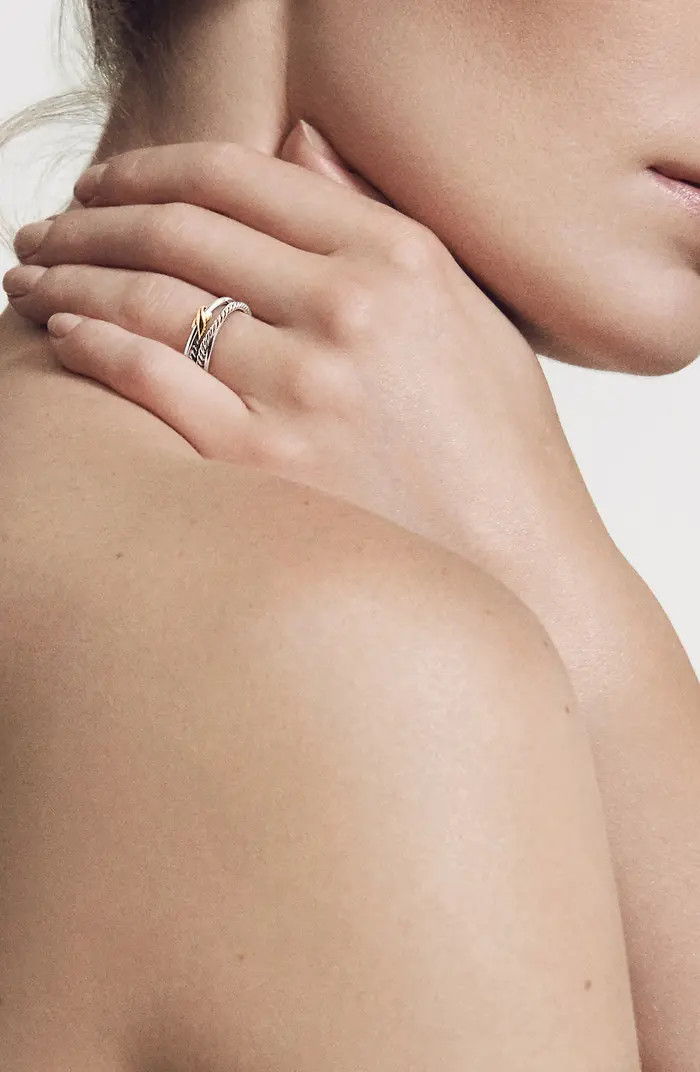 Crossover Two-Tone Stacked Ring | Nordstrom