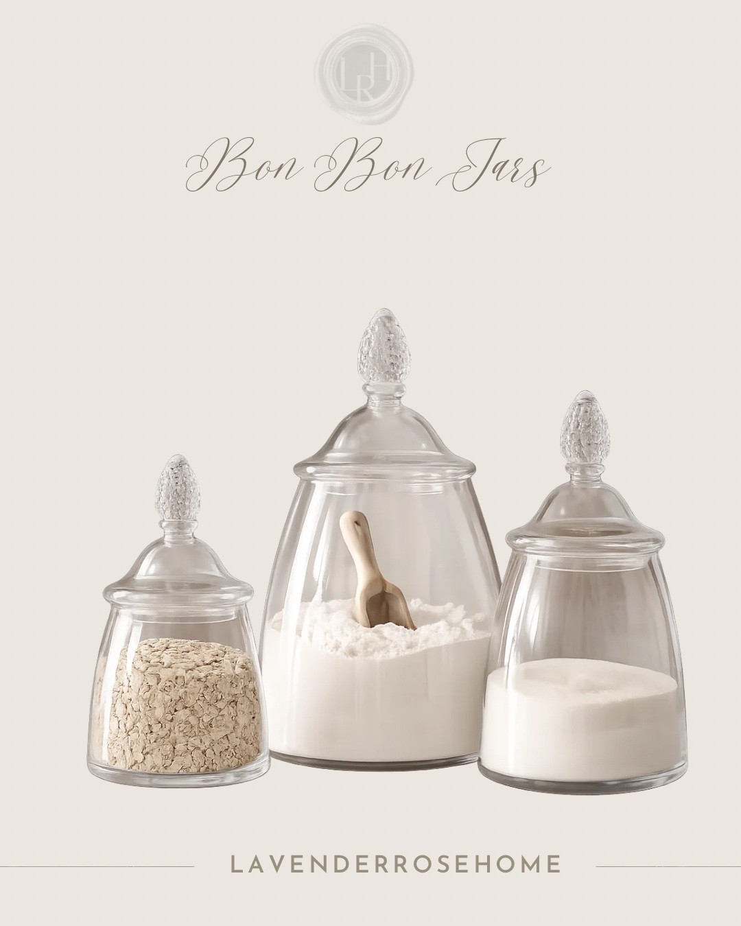 Beautiful glass storage jars for the kitchen, pantry or laundry room.

#LTKHome