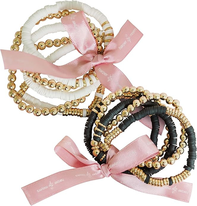 Harper Meyers Beaded Bracelet Bundle Set – Elegant Stackable Beaded Bracelets for Women – Com... | Amazon (US)