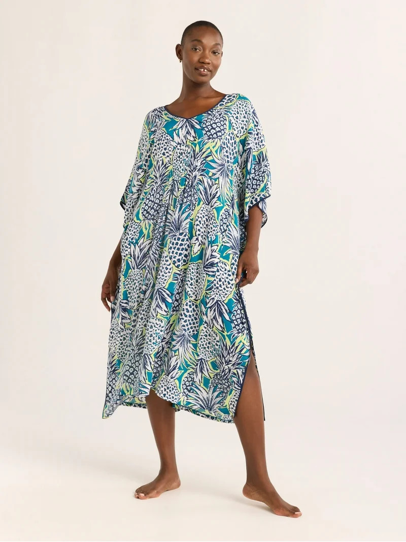 Joyspun Women’s Sleepwear Woven 46” Caftan Nightgown, S-4X - Walmart.com | Walmart (US)
