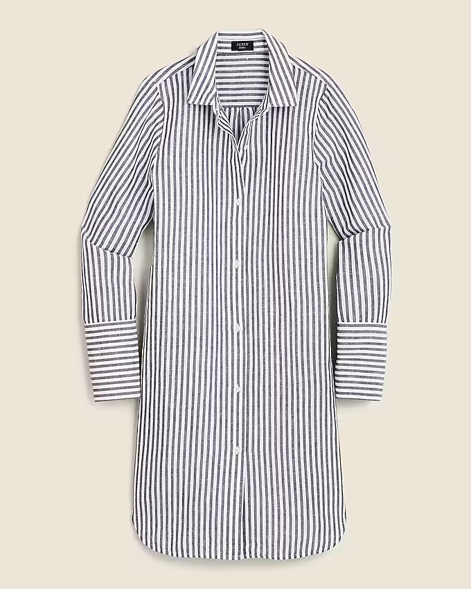 Linen-cotton beach shirt in stripe | J. Crew US