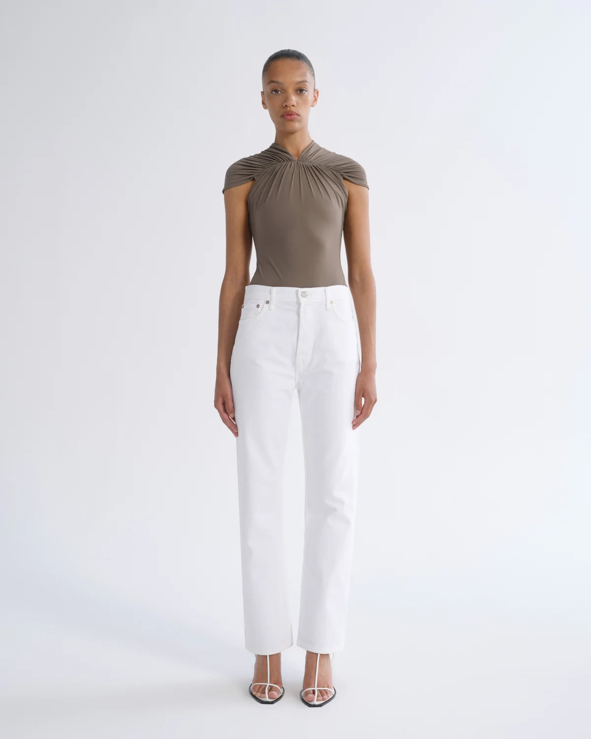 90's Pinch Waist High Rise Straight in Marshmallow | AGOLDE