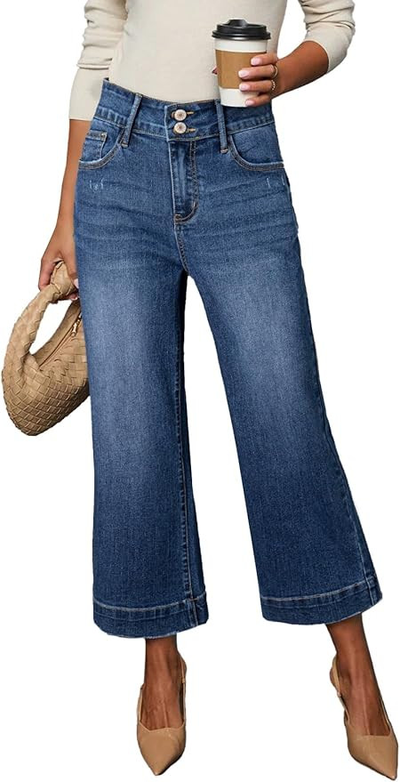 Dokotoo Womens Summer Jeans High Waisted Wide Leg Baggy Jeans for Women Stretch Denim Pants | Amazon (US)