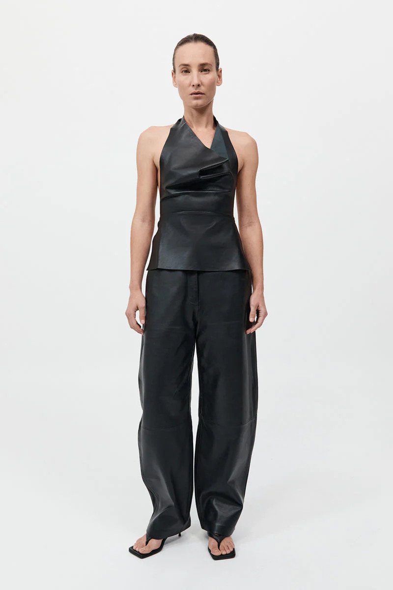 Leather Tie Top - Black | St. Agni (US, UK, EU)