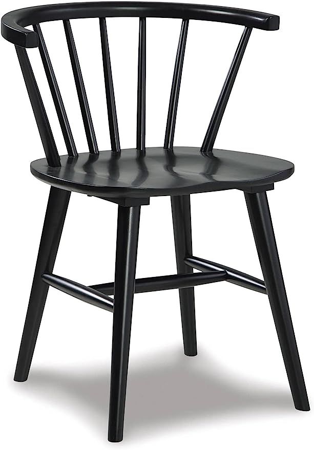 Signature Design by Ashley Otaska Modern Farmhouse Spindle Dining Chair, Set of 2,Wood, Black | Amazon (US)
