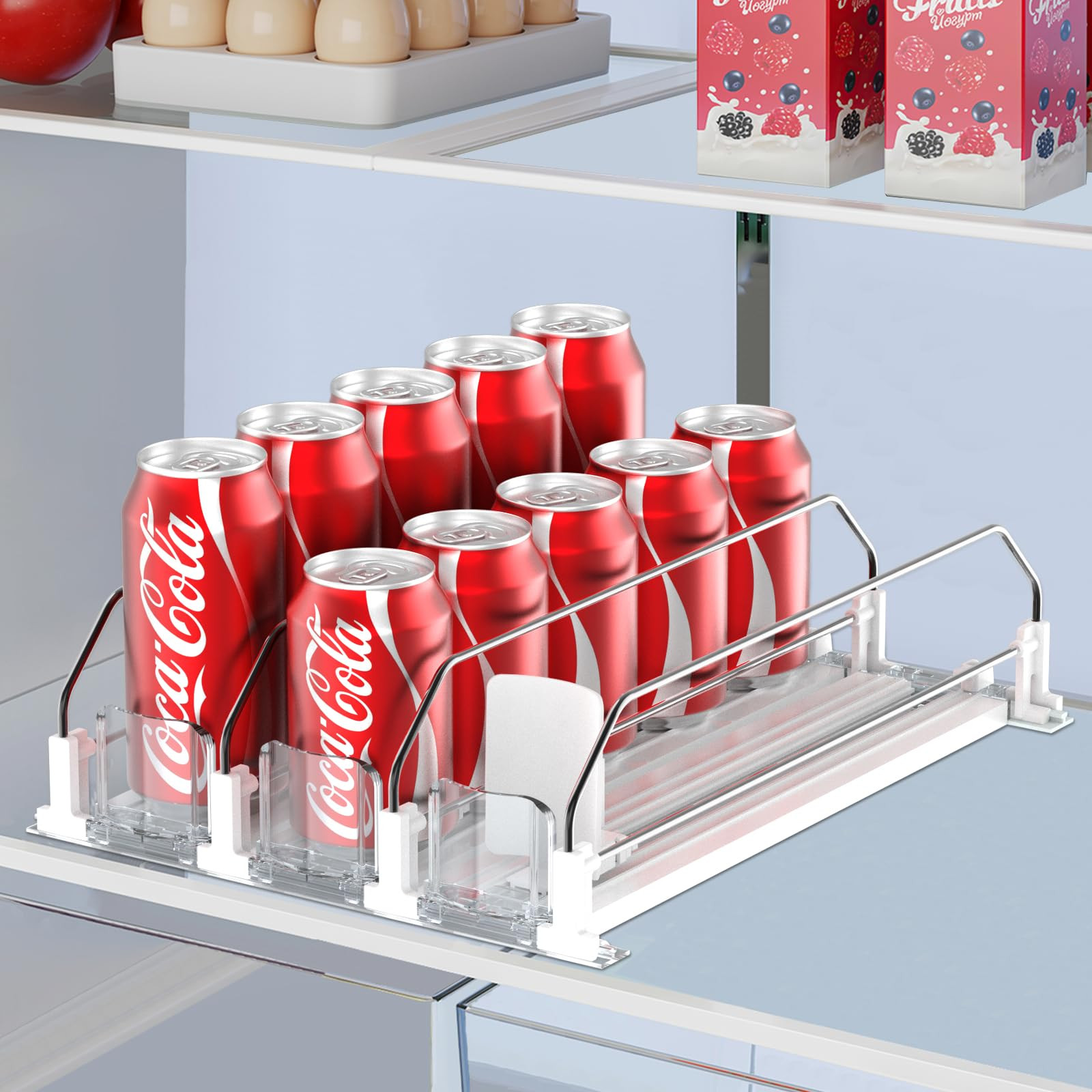 IBORING Drink Organizer for Fridge,Self Pushing Fridge Drink Organizer,Automatic Drink Dispenser ... | Amazon (US)