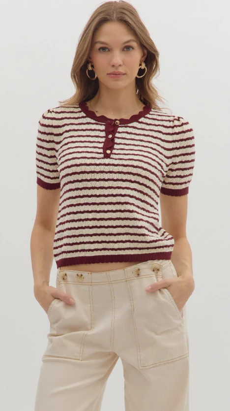 Sweet Stripes Knit Top S | The Collection TX 