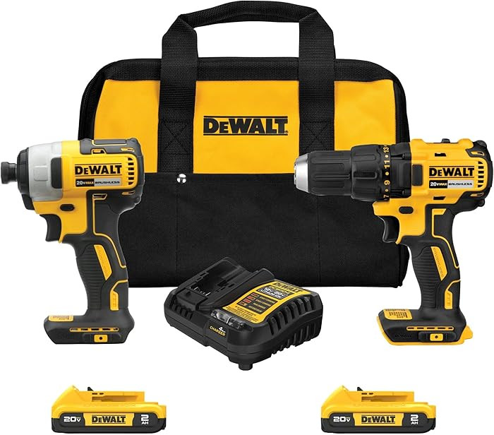 DEWALT 20V MAX Cordless Drill and Impact Driver, Power Drill Brushless 2-Tool Power Tool Combo Ki... | Amazon (US)