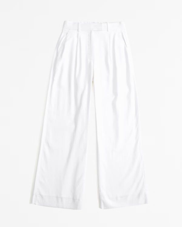 Women's A&F Harper Tailored Linen-Blend Pant | Women's New Arrivals | Abercrombie.com | Abercrombie & Fitch (US)