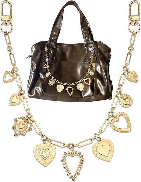 BELICEY Gold Bag Charms Chain Vintage Heart Purse Chains for Handbag Metal Swivel Clasps Decorati... | Amazon (US)