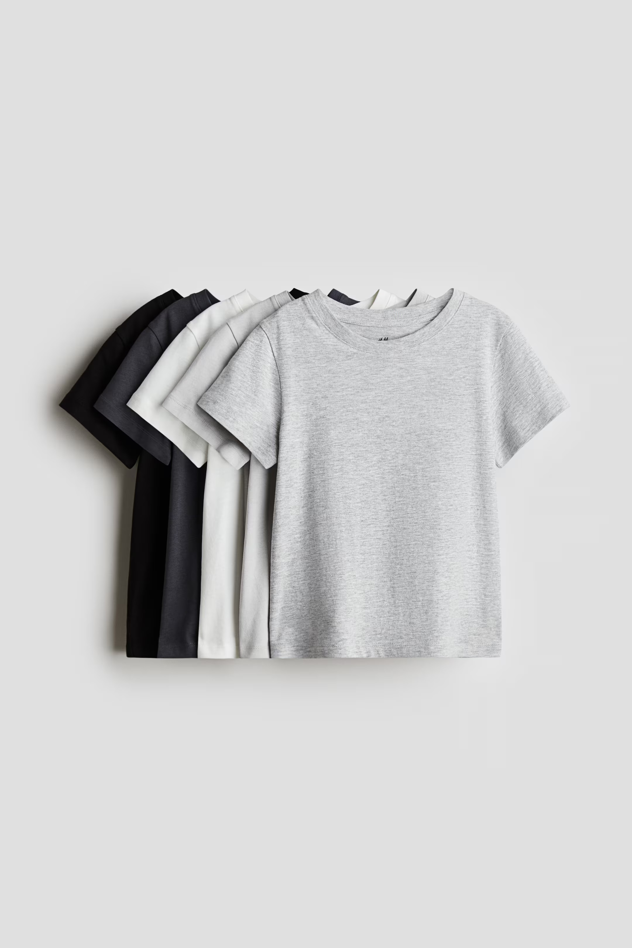 5-pack Cotton T-shirts - Light gray/light gray melange - Kids | H&M US | H&M (US + CA)