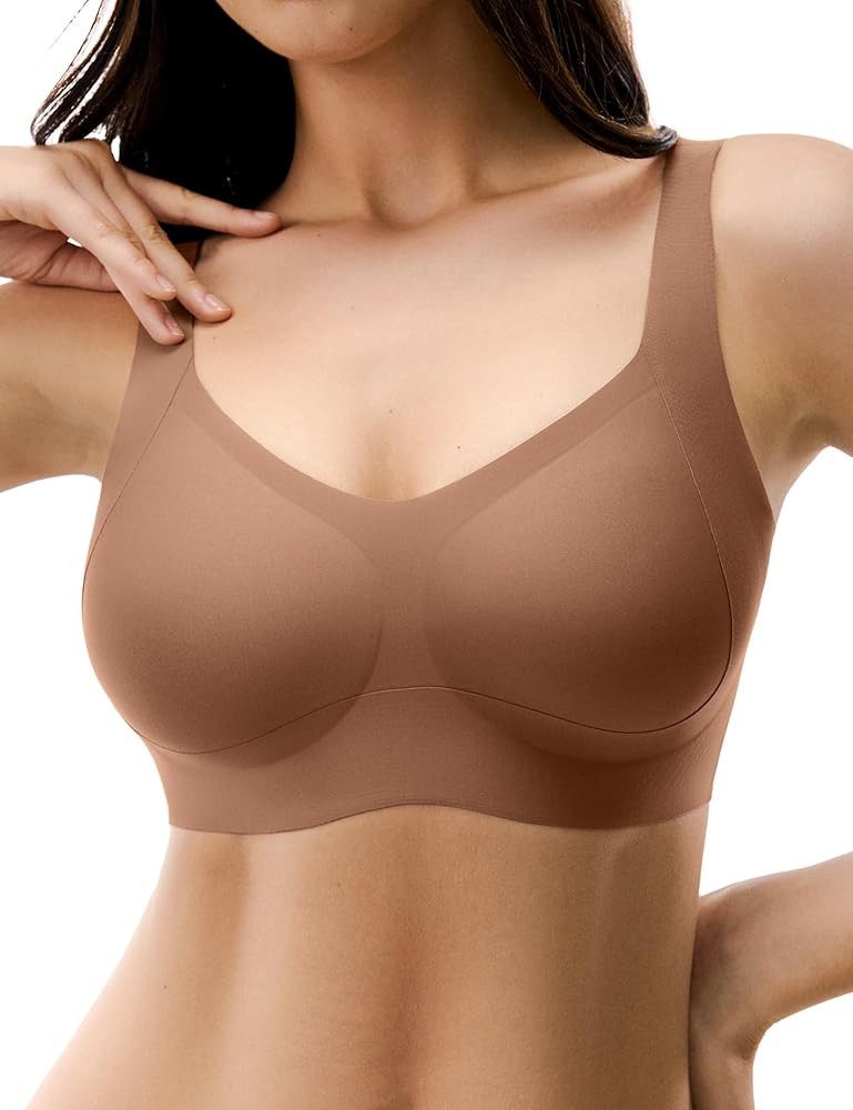 Seamless Bras for Women, Wireless Supportive Bra Comfortable No Underwire Full Coverage Push Up B... | Amazon (US)