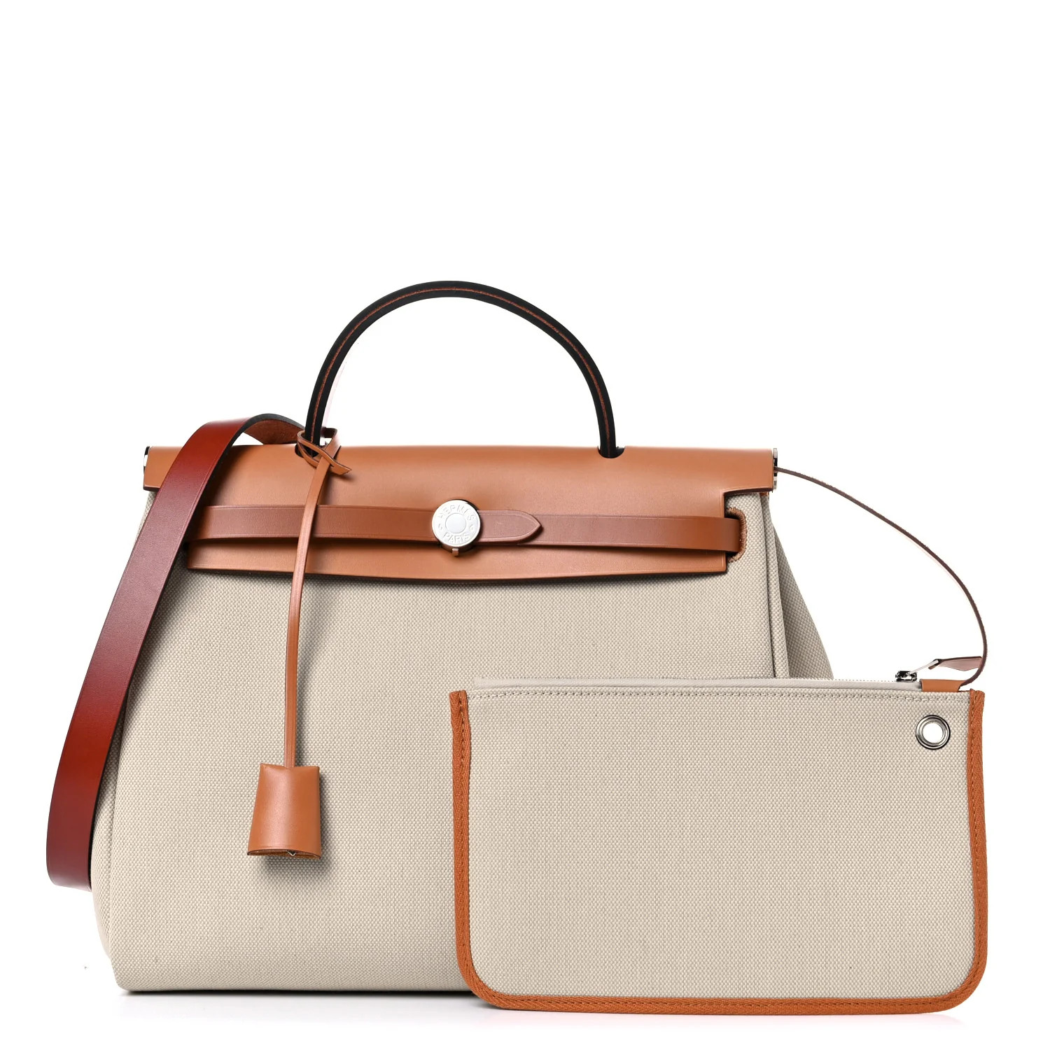 Military Toile Vache Hunter Herbag Zip Retourne 31 PM Beton Naturel Fauve Cuivre | FASHIONPHILE (US)