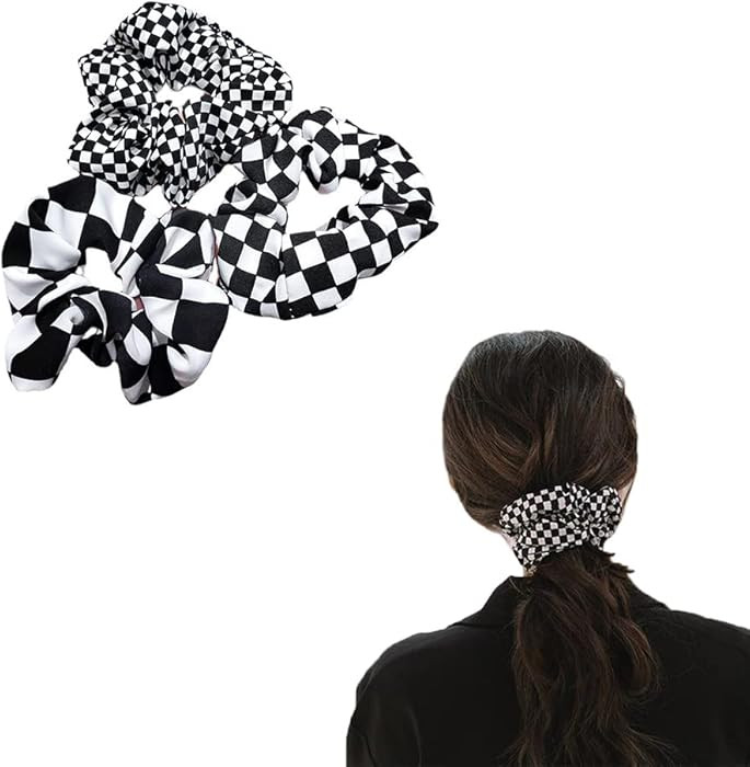 Buffalo Plaid Scrunchies Hair Bands Elastic Hair Ties for Women Girls Checkboard Hair Scrunchie B... | Amazon (US)